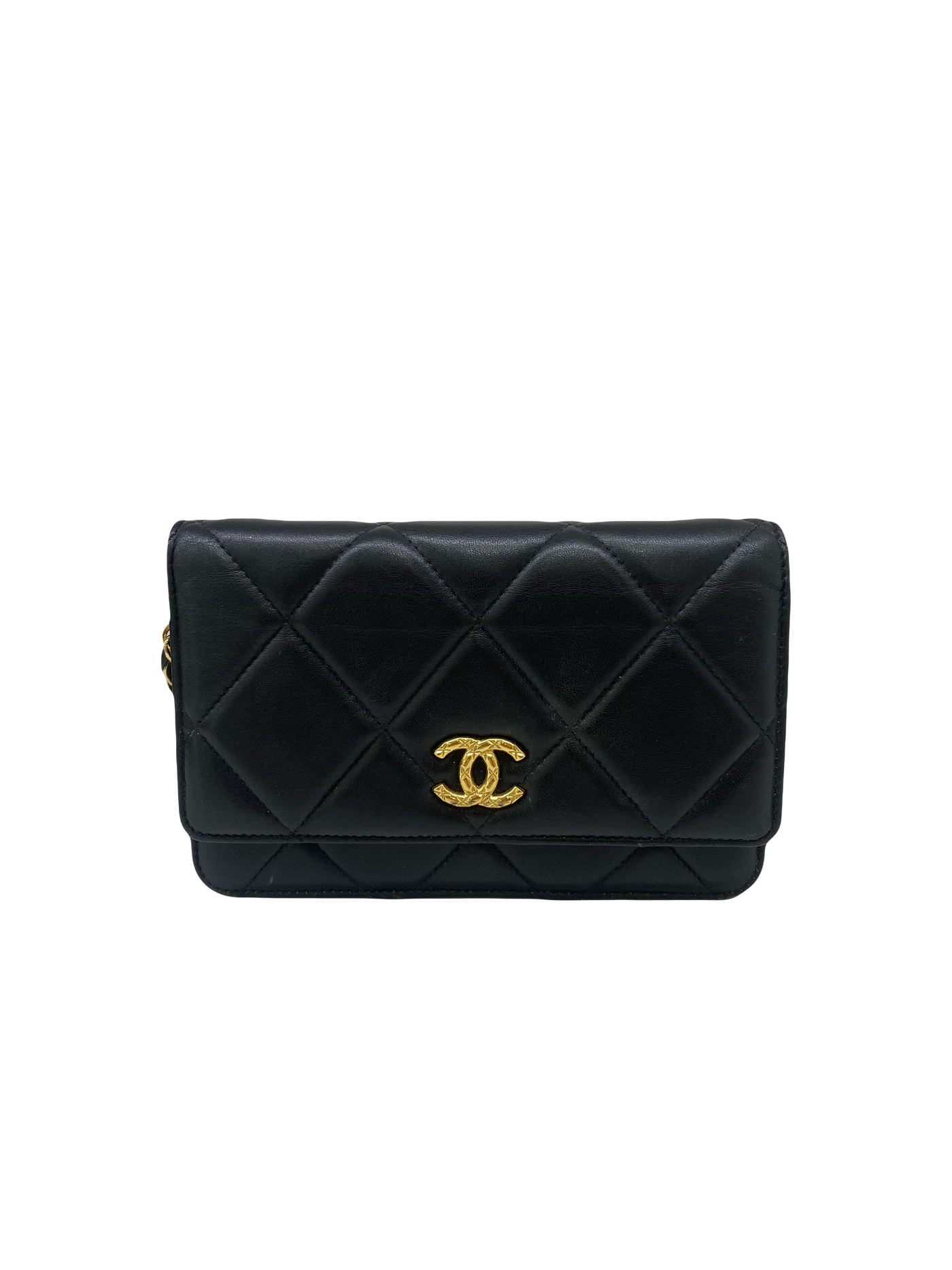 Chanel Black WOC Lambskin Strap Detail GHW