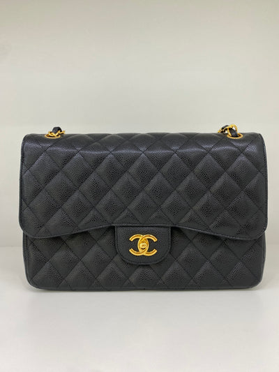 Chanel Classic Flap Large Jumbo Black Caviar GHW