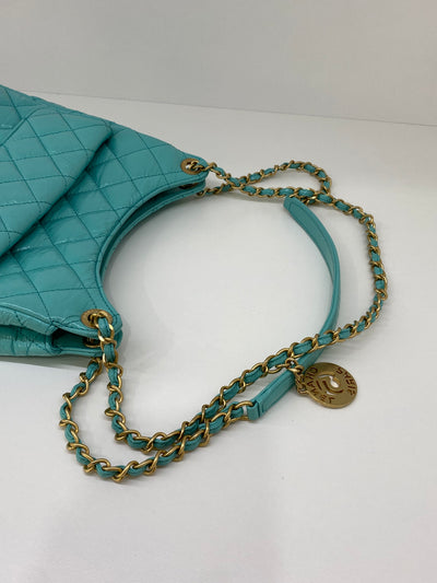 Chanel Hobo Chain Shoulder Bag Blue GHW