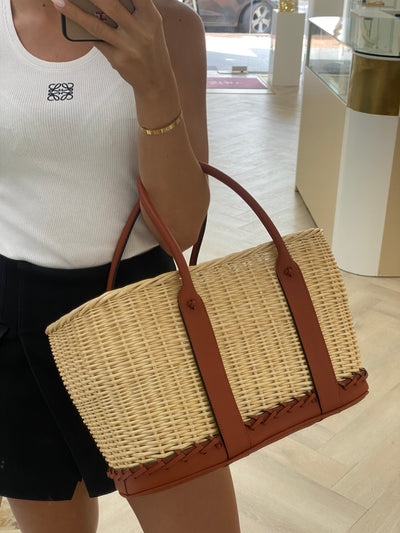 Hermes Picnic Barenia Osier Wicker Bag