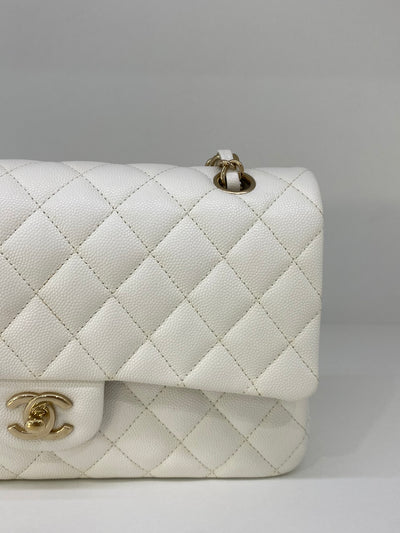 Chanel Classic Flap Medium White CGHW