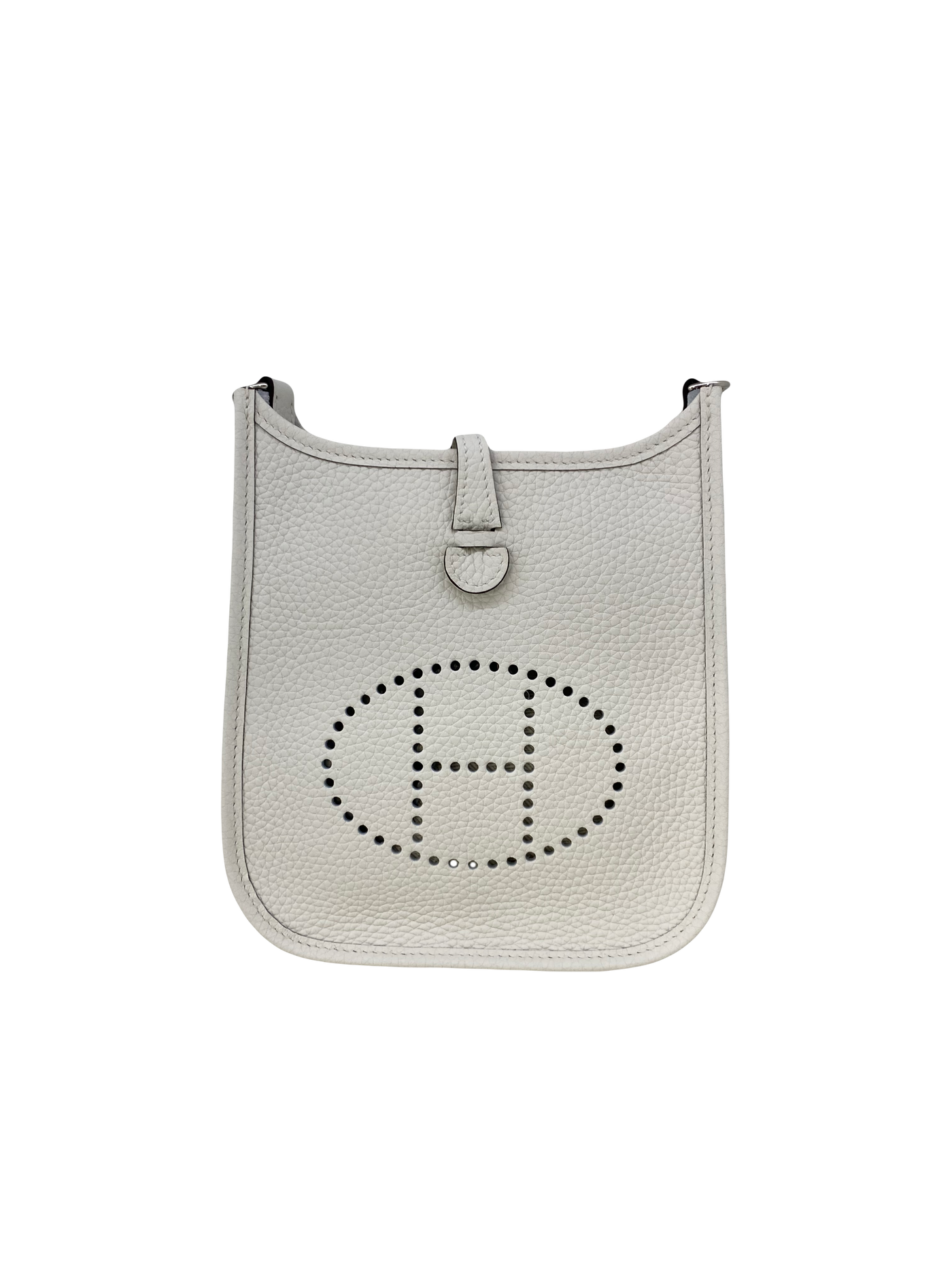 Hermes Mini Evelyne White PHW