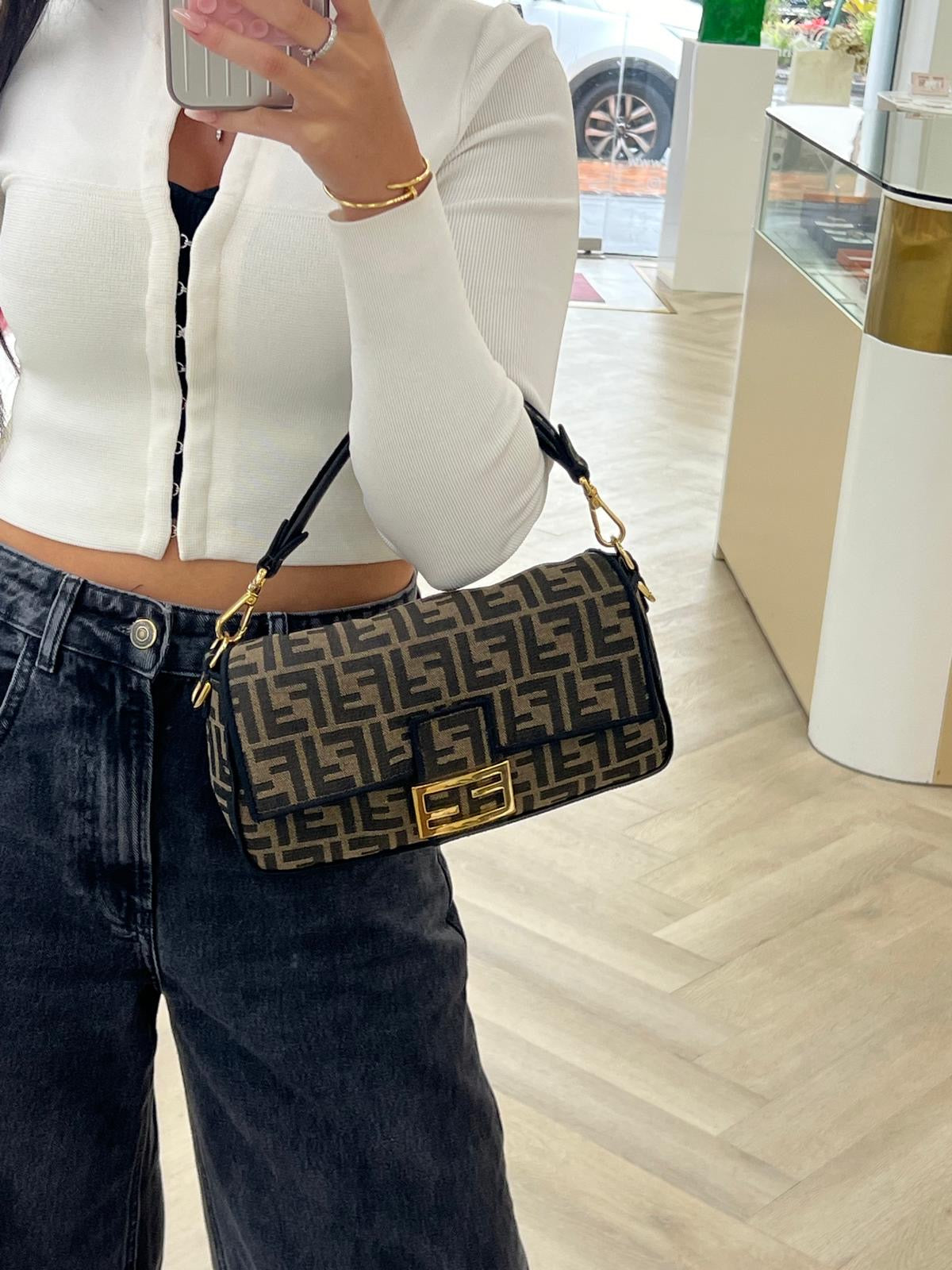 Fendi Baguette Monogram FF GHW