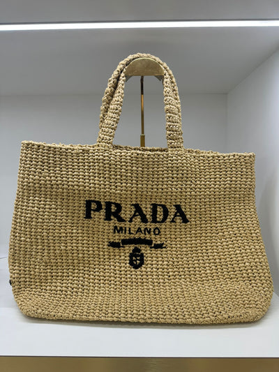 Prada Raffia Tote Large