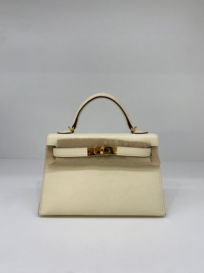 Hermes Mini Kelly Nata GHW Z Stamp