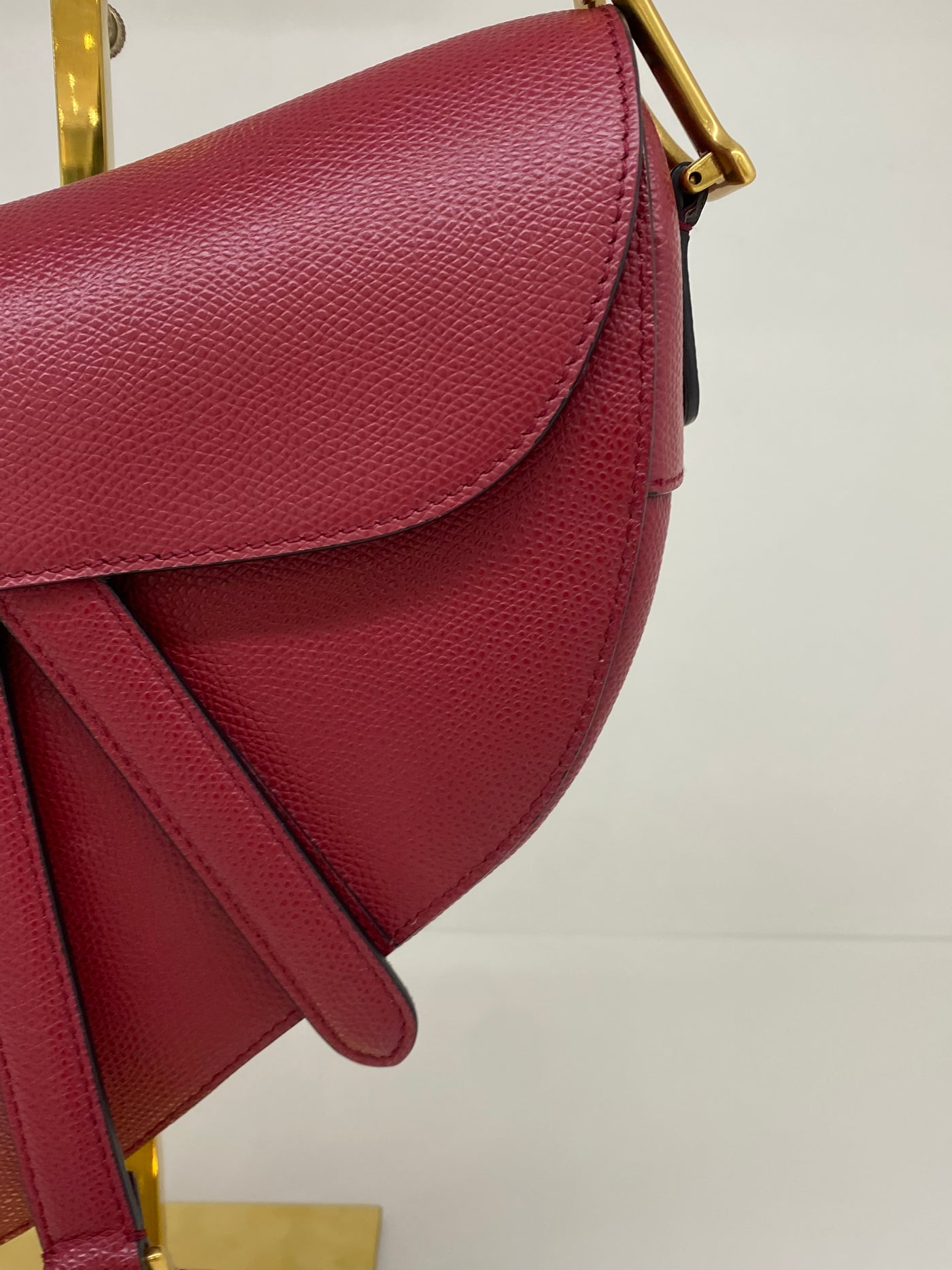 Christian Dior Saddle Bag Burgundy GHW