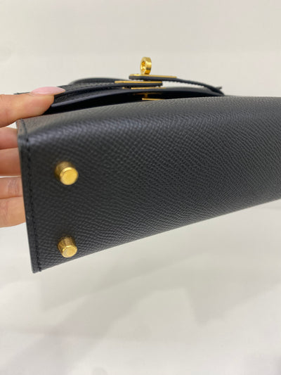 Hermes Mini Kelly Black GHW