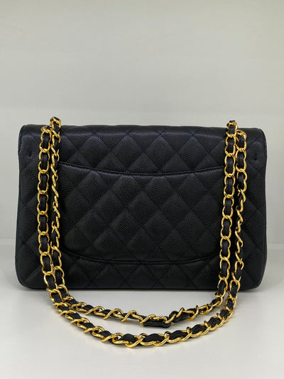 Chanel Classic Flap Large Jumbo Black Caviar GHW