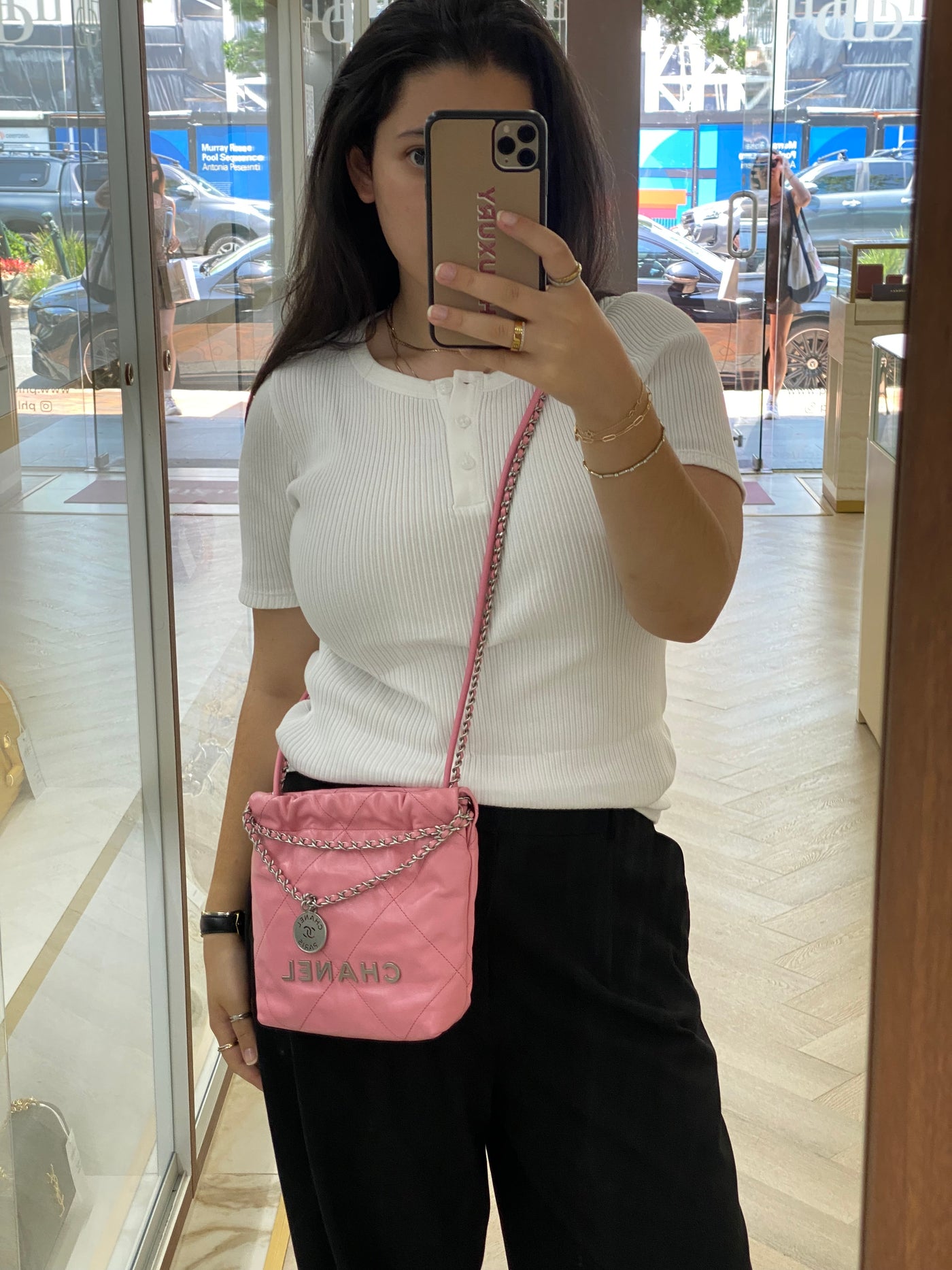 Chanel 22 Mini Pink SHW