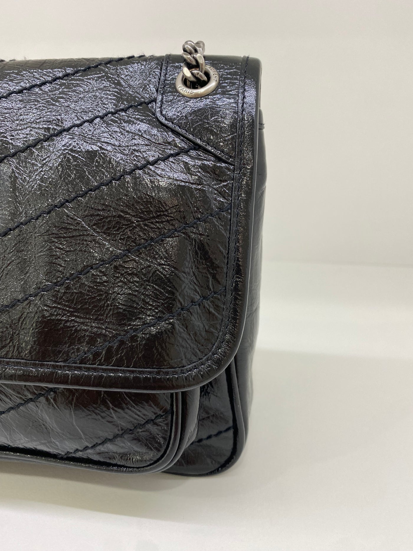 YSL Patent Niki Bag Glossed Black BHW