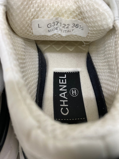 Chanel White & Black Sneakers Size 36.5