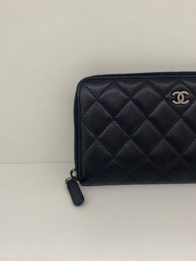 Chanel Wallet Navy Caviar SHW