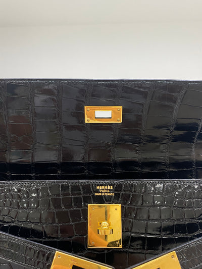 Hermes Kelly 32 Black Alligator GHW (1994)