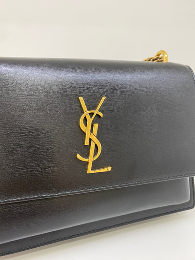 Saint Laurent Sunset Bag Medium Black GHW