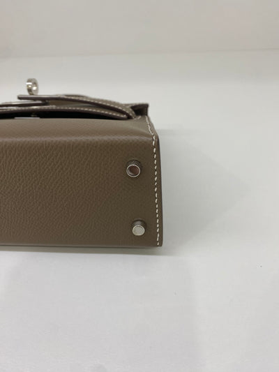 Hermes Mini Kelly Etoupe PHW