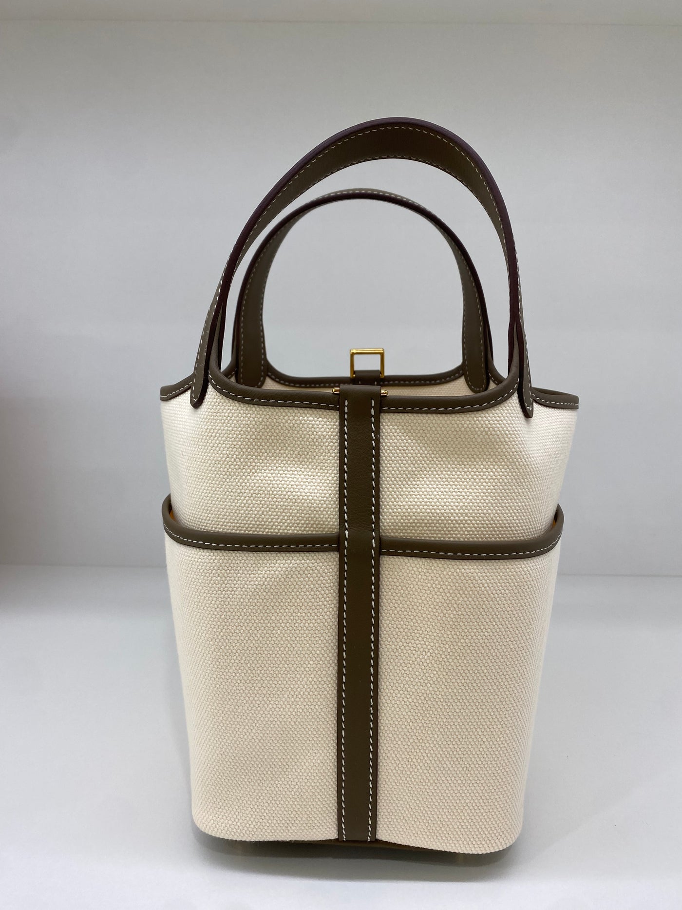 Hermes Picotin Cargo 18 Ecru/Etoupe Canvas GHW