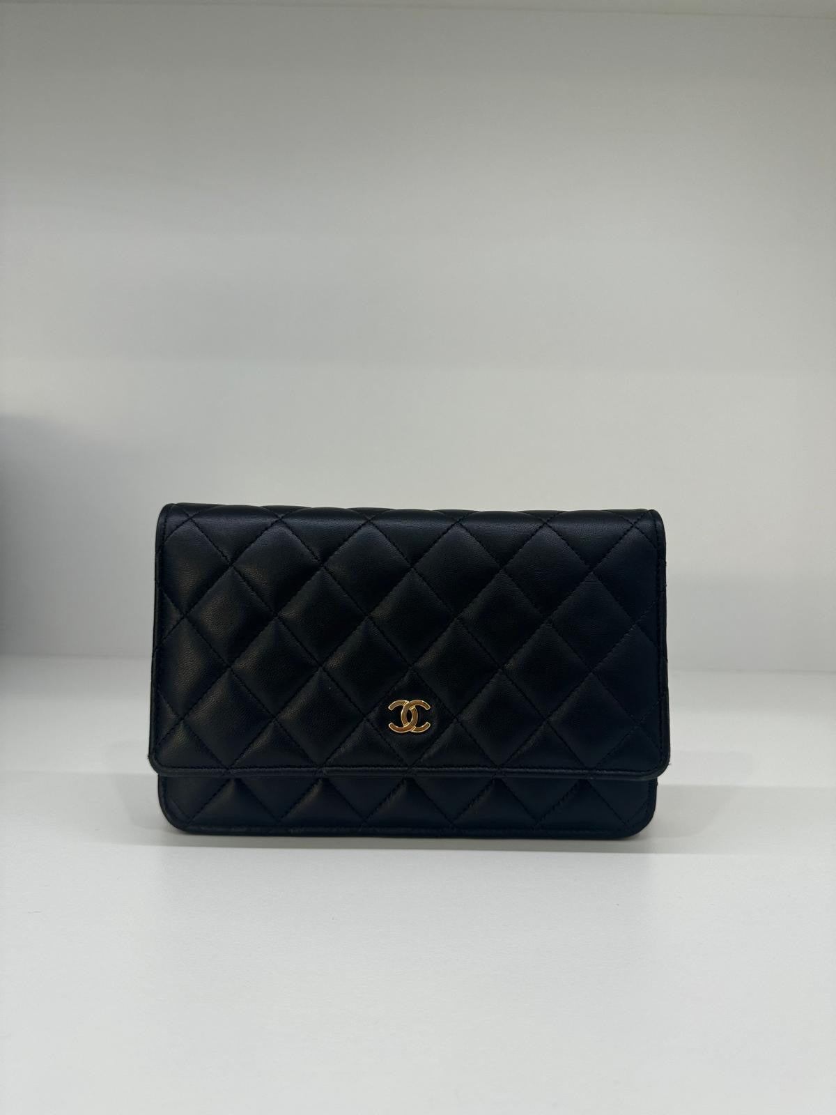 Chanel WOC Lambskin Black GHW