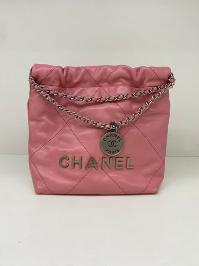 Chanel 22 Mini Pink SHW (microchipped)