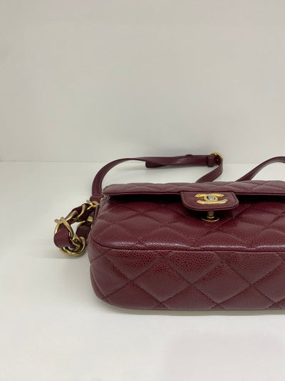 Chanel Small Flap Burgundy Caviar GHW