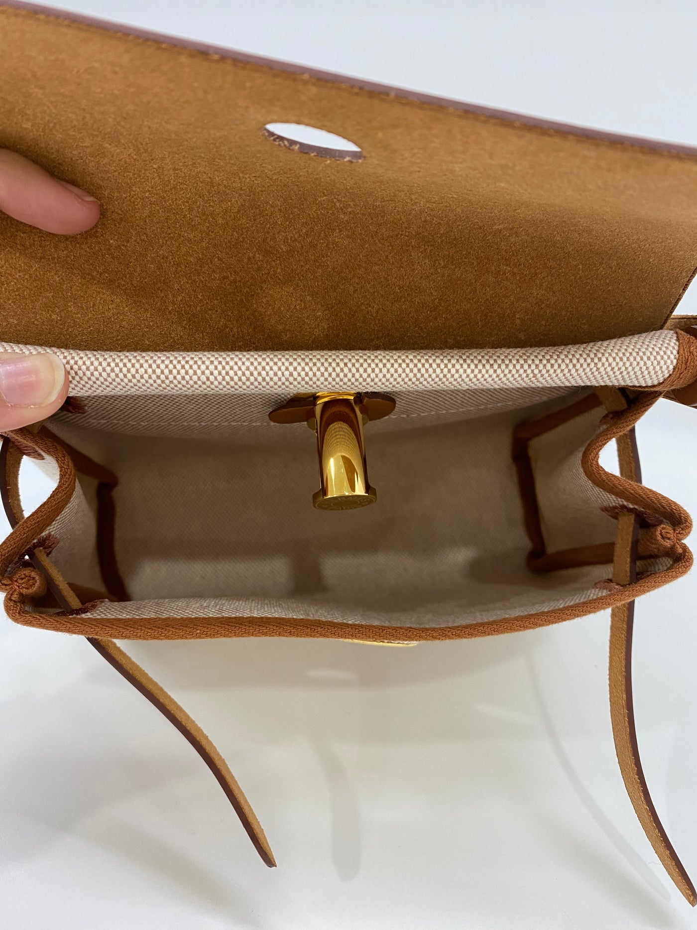 Hermes Mini Herbag 20 Gold/Canvas GHW