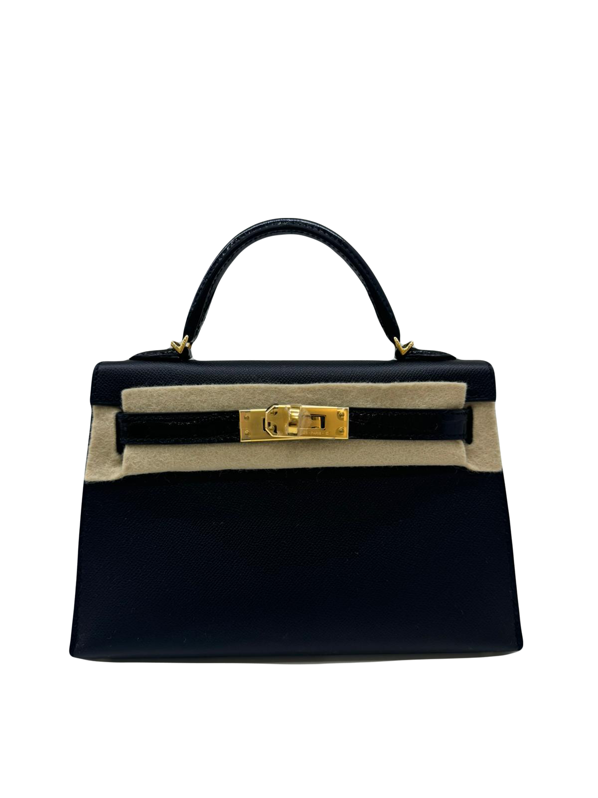 Hermes Mini Kelly 20 Black Touch with Alligator GHW