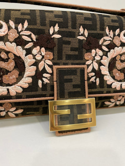 Fendi Baguette Brown Jacquard FF