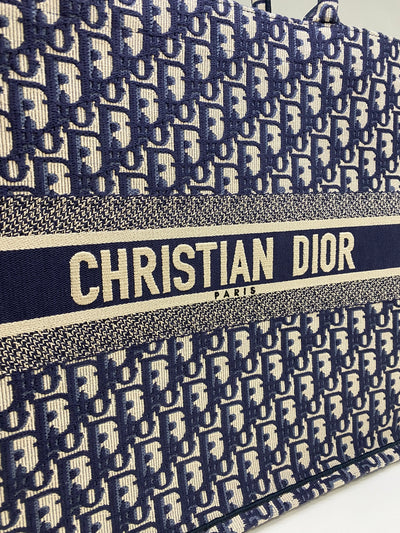 Christian Dior Large Navy Blue Book Tote