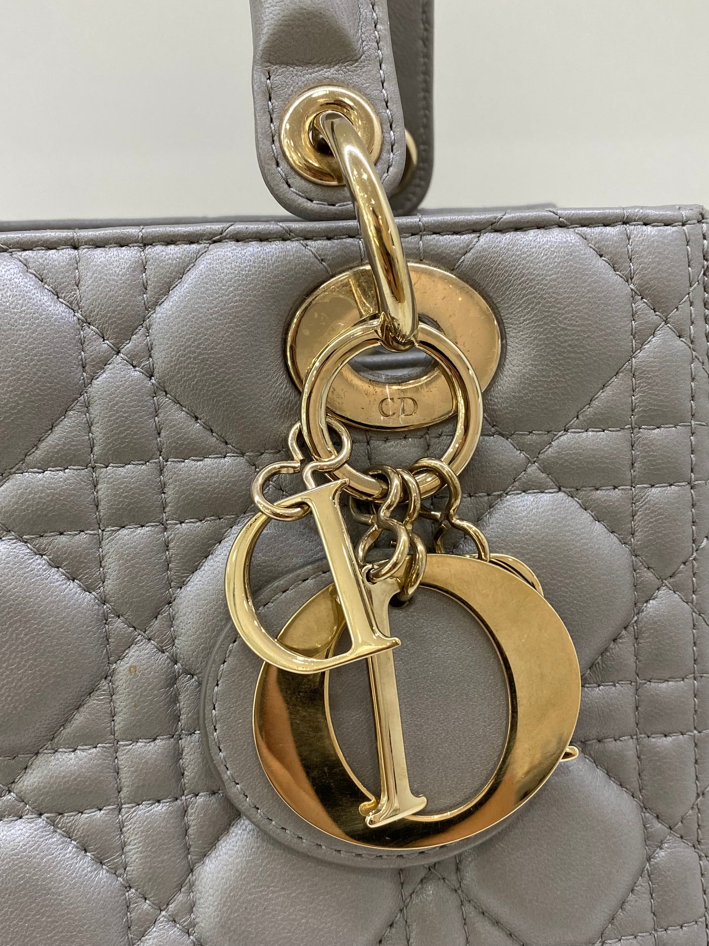 Christian Dior Lady Dior Medium Silver SHW