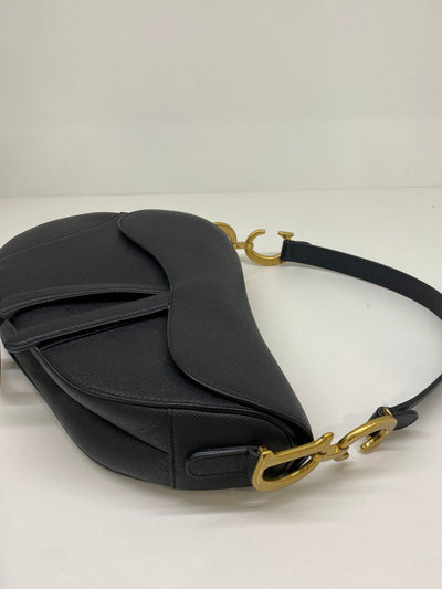 Christian Dior Saddle Bag Medium Black GHW