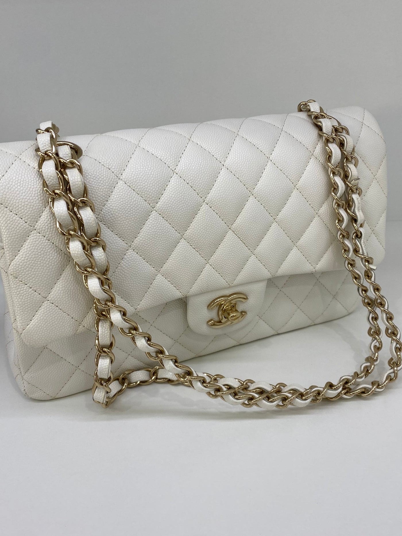 Chanel Classic Flap Medium White CGHW