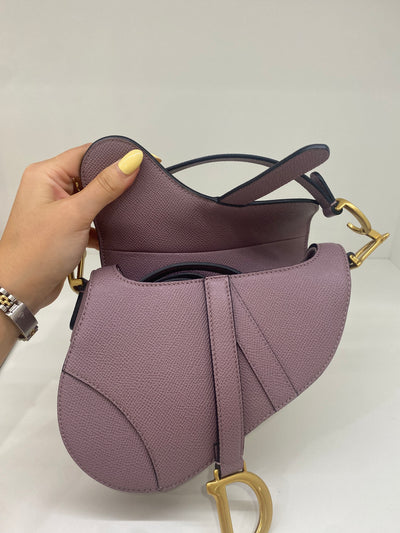 Christian Dior Mini Saddle Purple GHW