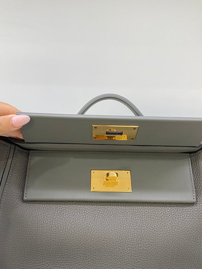 Hermes Kelly 24/24 Gris Meyer PHW