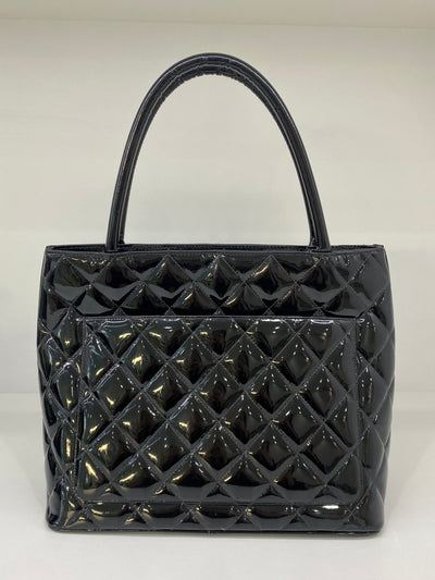 Chanel Medallion Patent Black Tote