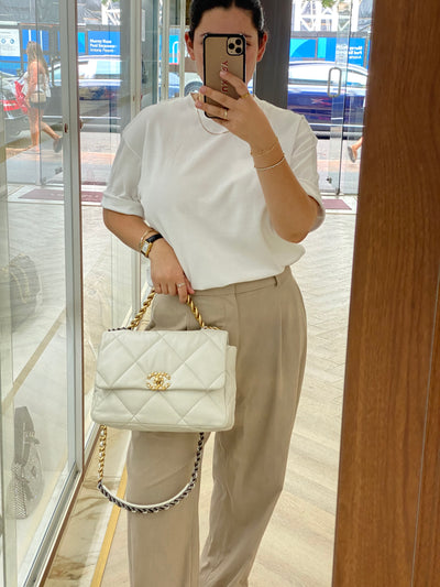 Chanel 19 Bag Large White