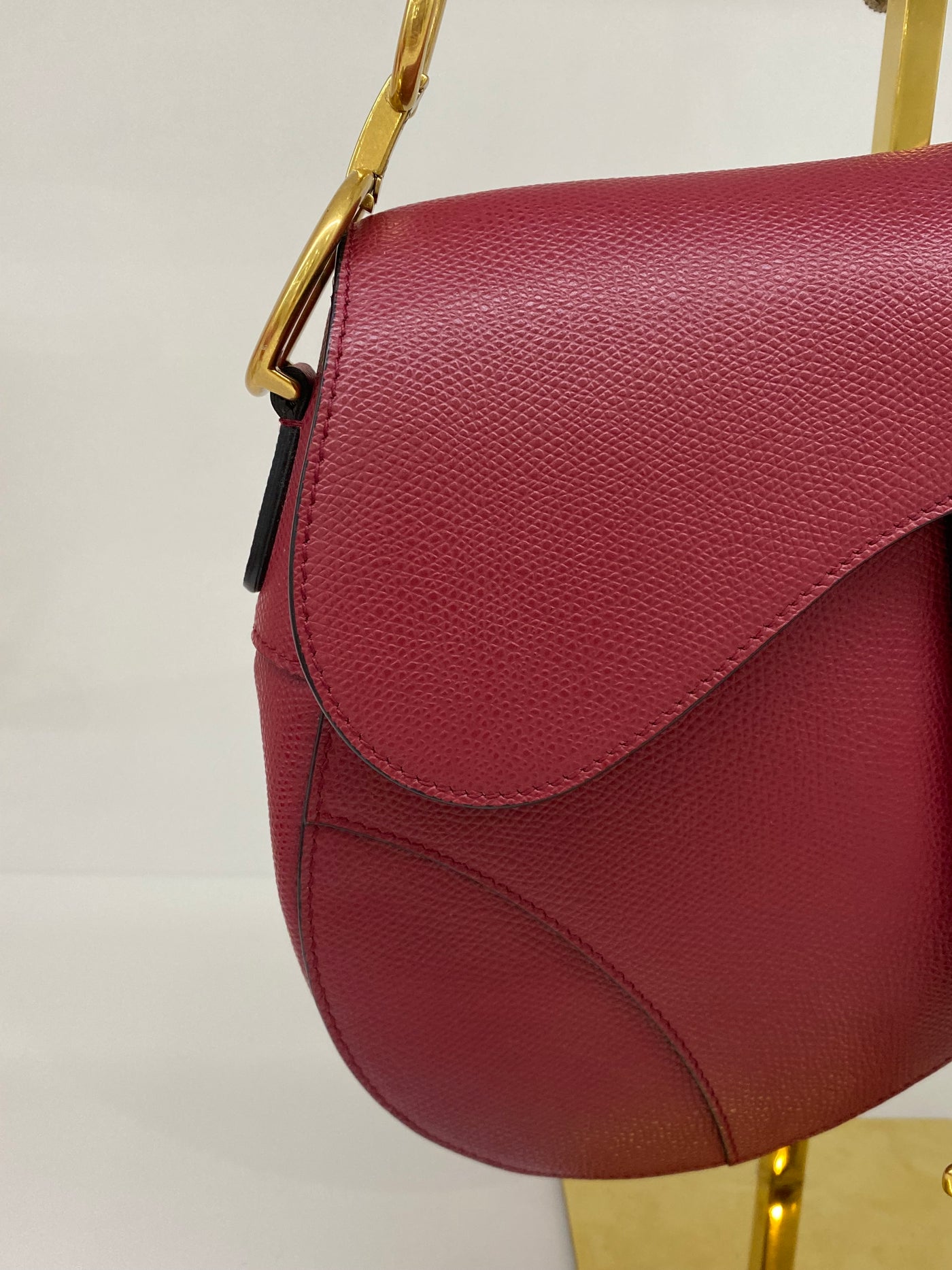 Christian Dior Saddle Bag Burgundy GHW