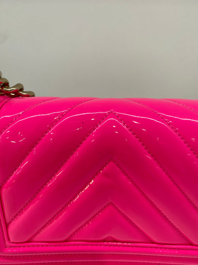 Chanel Boy Bag Small Chevron - Pink SHW