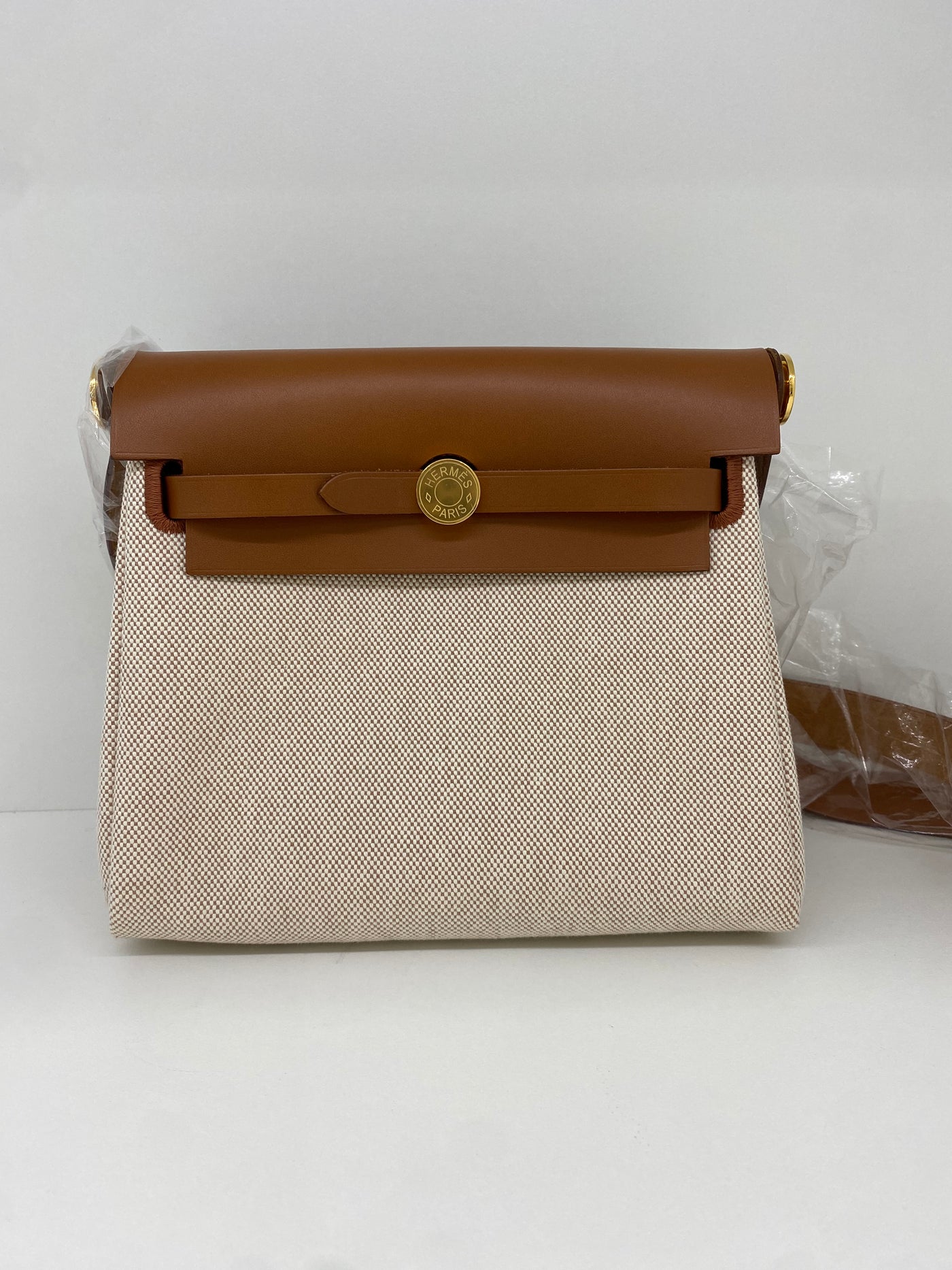 Hermes Mini Herbag 20 Gold/Canvas GHW