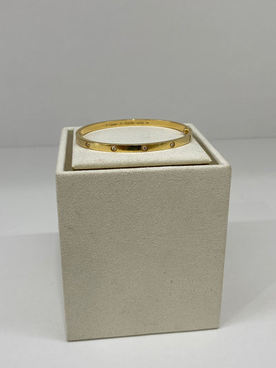 Cartier Small Love Bracelet YG with diamonds - Size 17