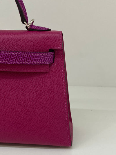 Hermes Mini Kelly Rose Pourpre Lizard Touch PHW