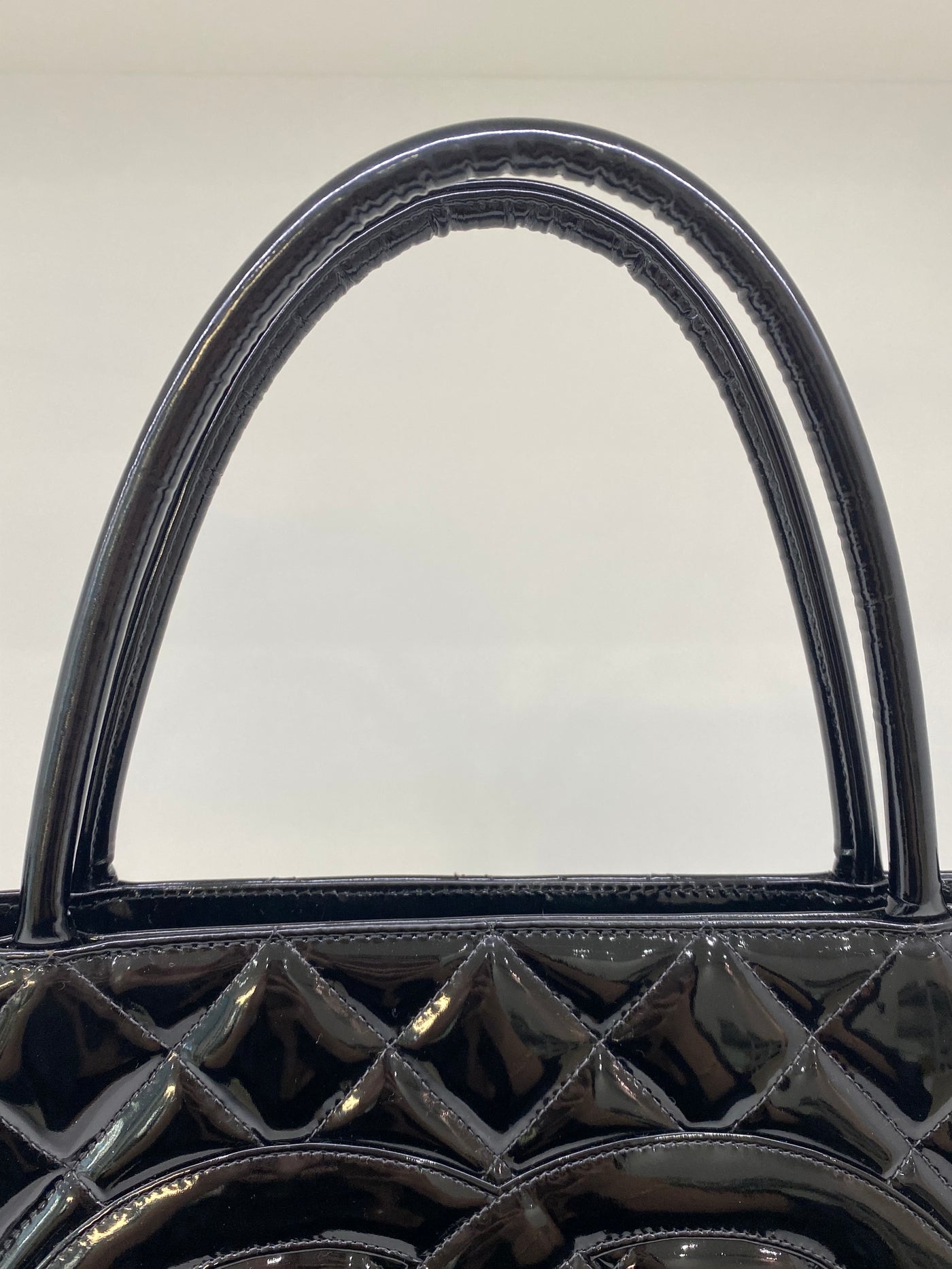 Chanel Medallion Patent Black Tote