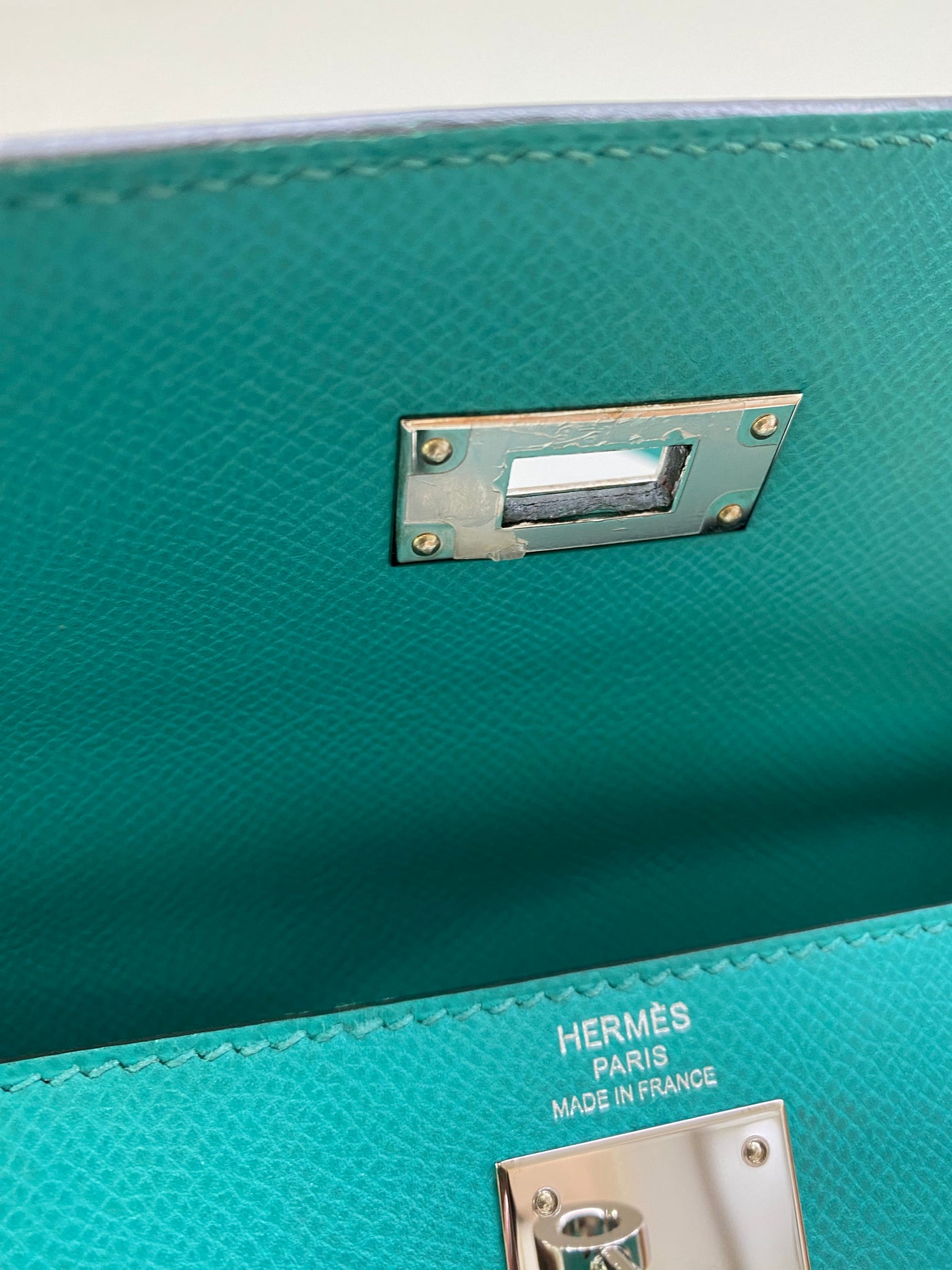 Hermes Kelly Sellier 28 Vert Vertigo D Stamp