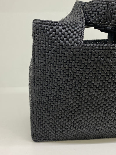 Loewe Font Tote Raffia Small Black