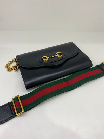 Gucci Horsebit Black Bag GHW