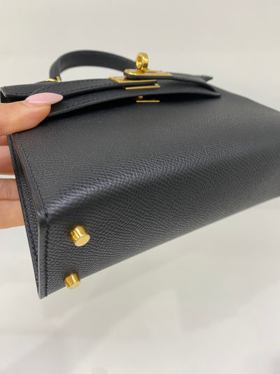 Hermes Mini Kelly Black GHW