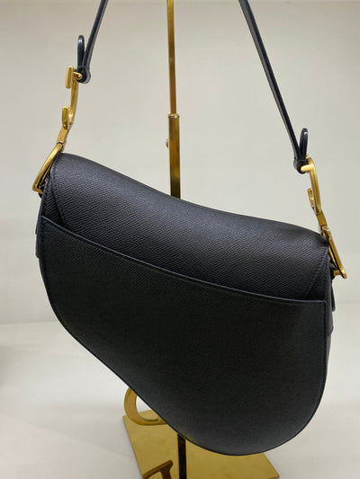 Christian Dior Saddle Bag Medium Black GHW