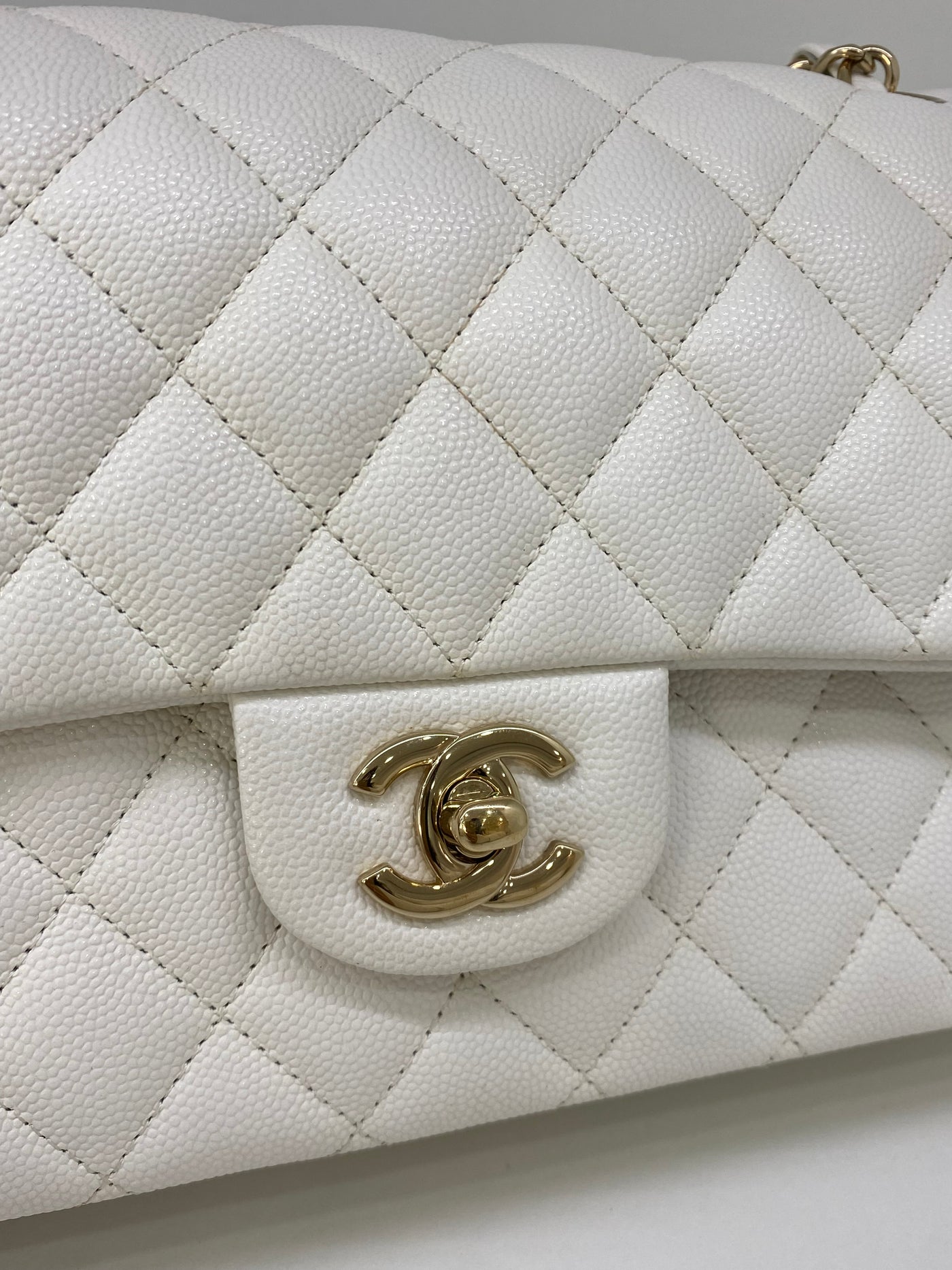 Chanel Classic Flap Medium White CGHW