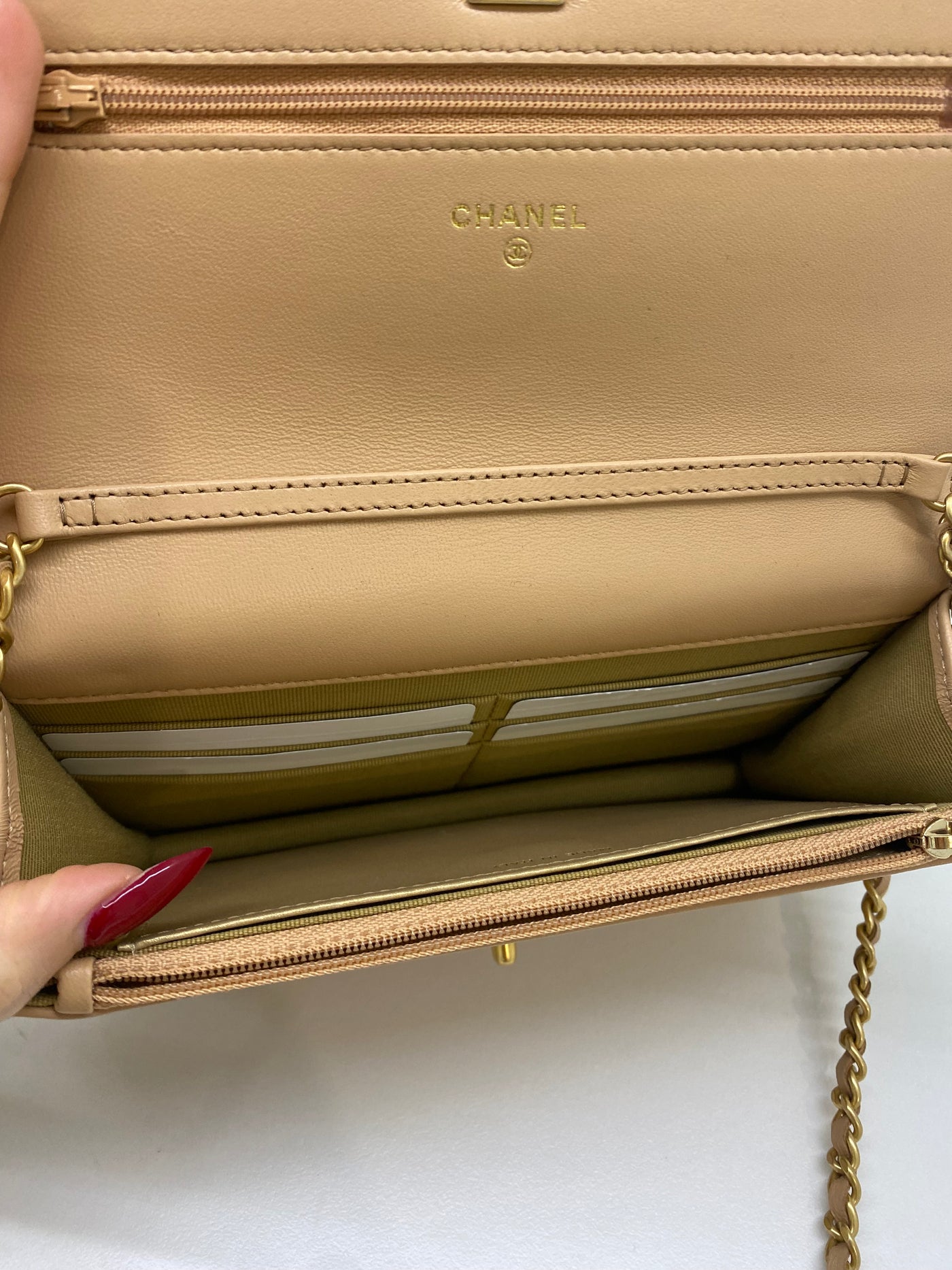 Chanel Beige Pearl WOC GHW