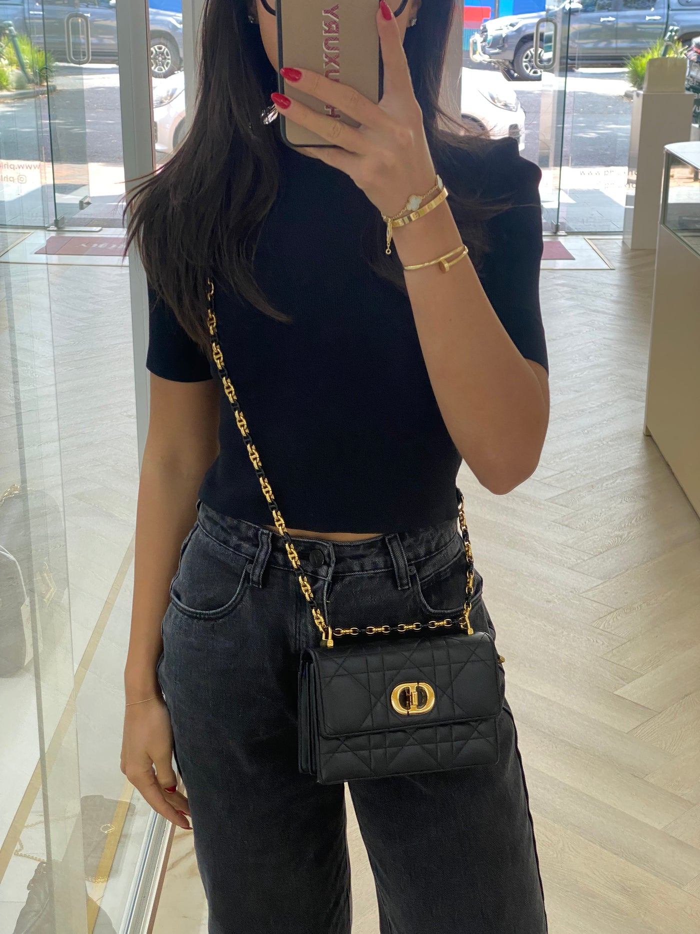 Christian Dior Caro Mini Bag Black GHW