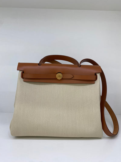 Hermes Herbag 31 Beige Ecru & Natural Sable GHW