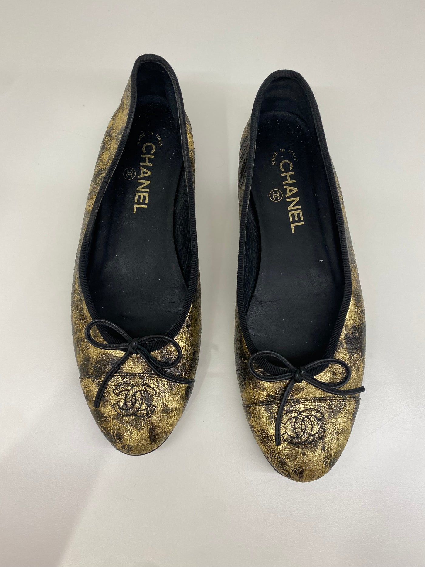 Chanel Ballet Flats Gold Size 40